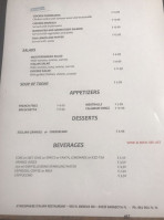 Atmosphere Italian menu