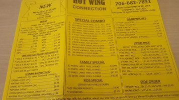 Hot Wing Connections menu