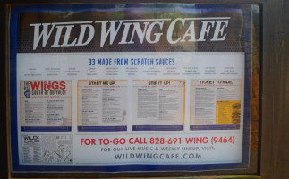 Wild Wing Cafe menu