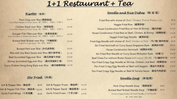 1+1 Tea menu