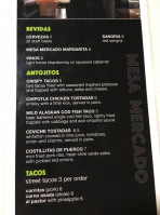 Mesa Mercado menu