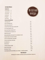 Bistro 1031 menu
