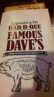 Famous Dave's -b-que menu