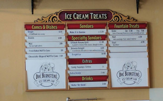Doc Burnstein's Ice Cream Lab Arroyo Grande menu