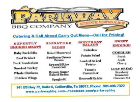 Parkway Bbq Company menu