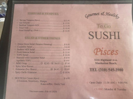 Pisces menu