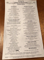 Steve's Steak Seafood menu