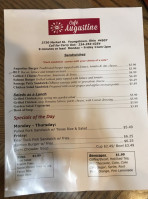 Cafe Augustine menu