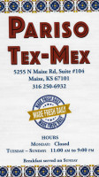 Pariso Tex-mex menu