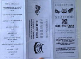 Fish Monger Seafood menu