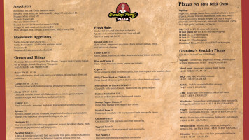 Grandma Penny's Pizza menu