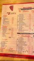Zyara menu