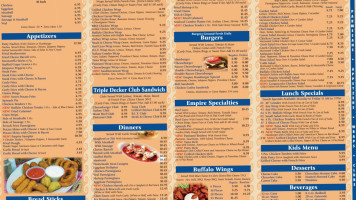 Empire Pizza menu