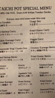 Taichi Pot Shabu Shabu menu