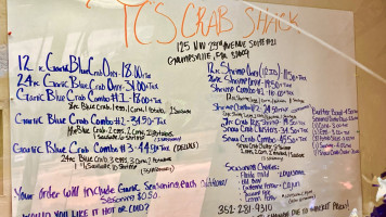 Tc's Crab Shack menu