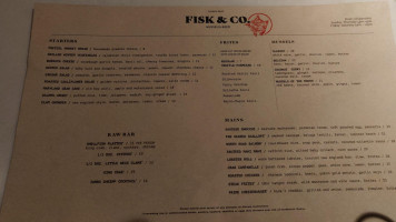 Fisk Co menu