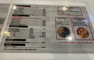 Cajun Seafood menu