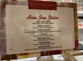Bacchanal Buffet menu