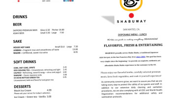 Shabuway menu