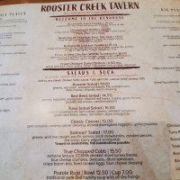Rooster Creek menu