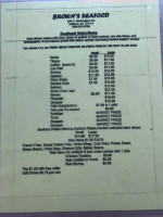 Brown's Seafood menu