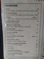 Bottle Hill Tavern menu