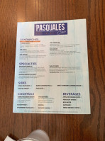 Pasquales Cafe menu