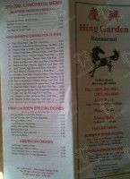Hing Garden menu