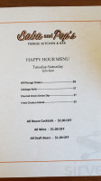 Baba Pop's Pierogi menu