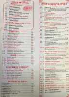 China Dragon's menu