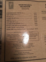 Northwestern Steakhouse menu