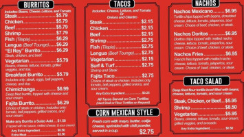El Burrito Rey menu