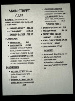 Main Street Cafe menu