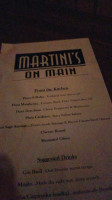 Martini's On Main menu
