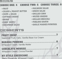 The Riverside menu