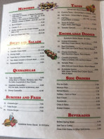 Camellia's Mexican menu