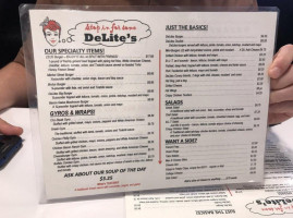 Delite's menu