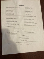 T-Roys Restaurant menu