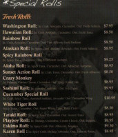 Oshima Sushi menu