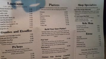 The Crawfish Shop menu