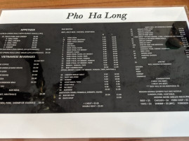 Pho Ha Long menu