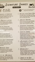 The Legendairy Milkshake menu