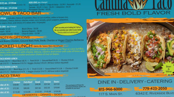 Cantina Taco menu