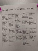 Hitching Post menu