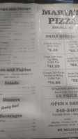 Maria's Pizza menu