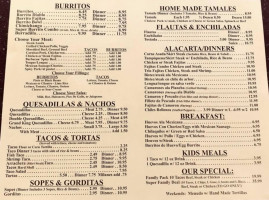 Habanero Mexican Grill menu