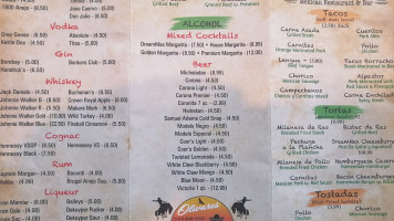 Dreammex Mexican Restaurant Bar menu