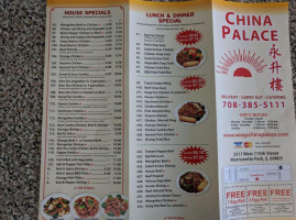 Wings China Palace menu