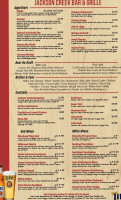 Jackson Creek And Grille menu