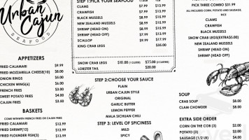 Urban Cajun Seafood menu